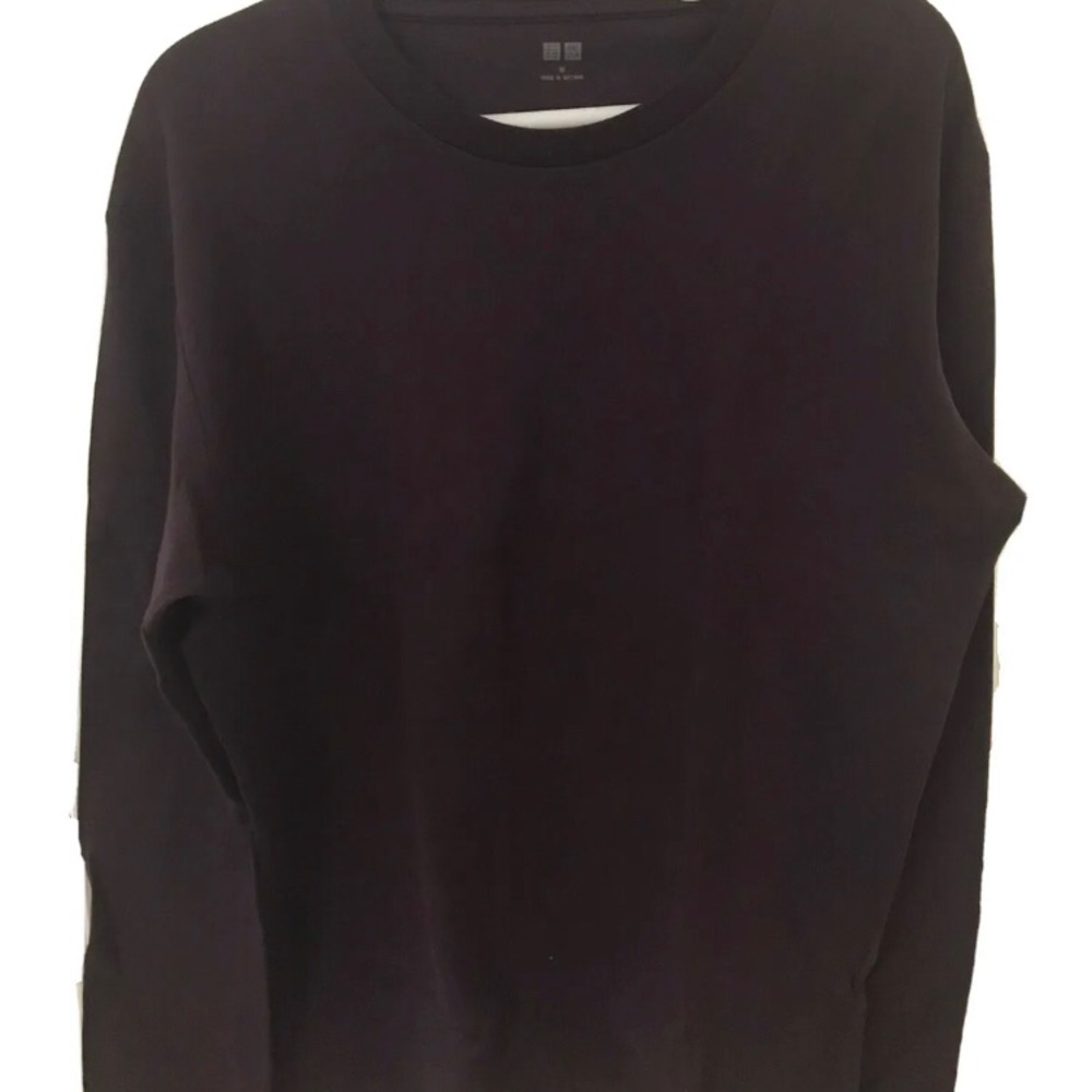 UNIQLO Men Soft Touch Crew Neck Long Sleeve T-Shirt, Burgundy, Medium